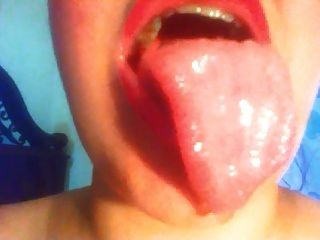Säubern Nasse Rote Lippen Lippenstift Fetisch